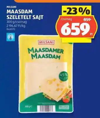 ALDI Milsani Maasdam Szeletelt Sajt ajánlat