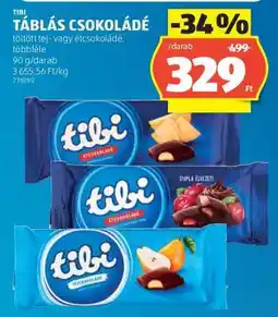 ALDI TIBI Táblás csokoládé ajánlat