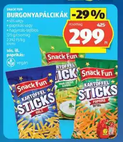 ALDI SNACK FUN BURGONYAPÁLCIKÁK ajánlat