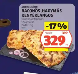 ALDI AZON MELEGÉBEN BACONÖS-HAGYMÁS KENYÉRLÁNGOS ajánlat