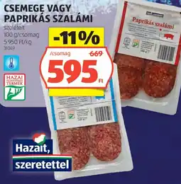 ALDI Csemege vagy paprikás szalámi ajánlat