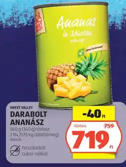 ALDI Sweet Valley darabolt ananász ajánlat