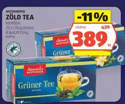 ALDI Westminster zöld tea ajánlat