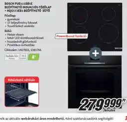 MediaMarkt Bosch beépíthető indukciós főzőlap és sütő ajánlat