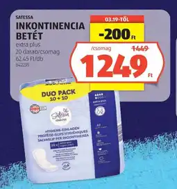 ALDI Satessa inkontinencia betét ajánlat