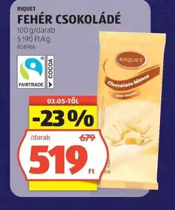 ALDI Riquet fehér csokoládé ajánlat