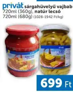 PRIVÁT Sárgahüvelyű vajbab, natúr lecsó ajánlat
