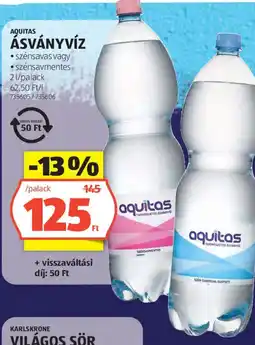 ALDI Aquitas ásványvíz ajánlat