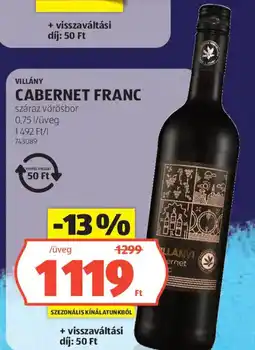 ALDI Villány Cabernet Franc ajánlat