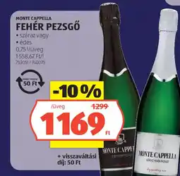 ALDI Monte Cappella fehér pezsgő ajánlat