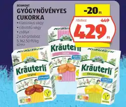 ALDI Bermont gyógynövényes cukorka ajánlat