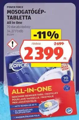 ALDI Power Force mosogatógép-tabletta ajánlat