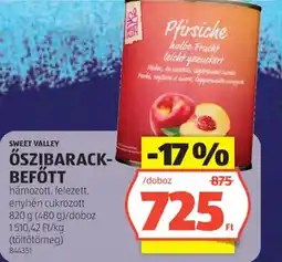 ALDI Sweet Valley őszibarackbefőtt ajánlat