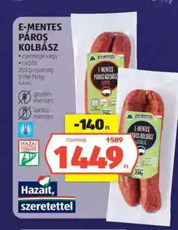 ALDI E-mentes páros kolbász ajánlat