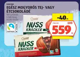 ALDI Choceur egész mogyorós tej- vagy étcsokoládé ajánlat