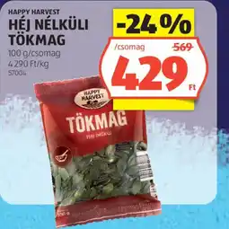 ALDI Happy Harvest héj nélküli tökmag ajánlat