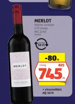 ALDI Merlot félédes vörösbor ajánlat