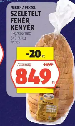 ALDI Szeletelt fehér kenyér ajánlat