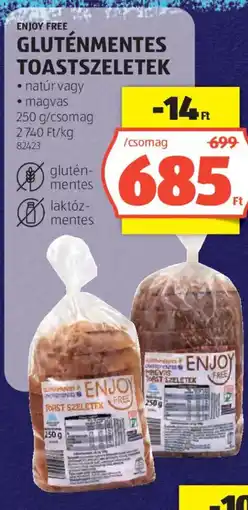 ALDI Enjoy Free gluténmentes toastszeletek ajánlat