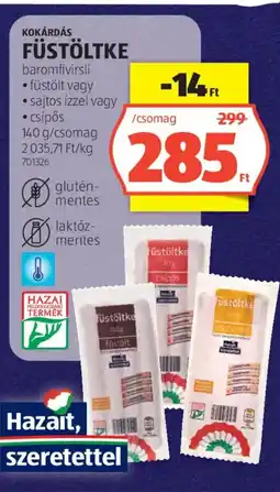 ALDI Kokárdás Füstöltke baromfivirsli ajánlat