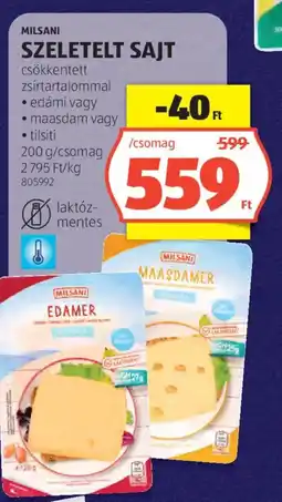 ALDI Milsani Szeletelt sajt ajánlat