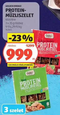 ALDI Golden Bridge Protein-müzliszelet ajánlat