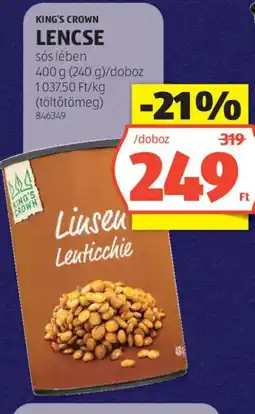 ALDI King's Crown lencse ajánlat