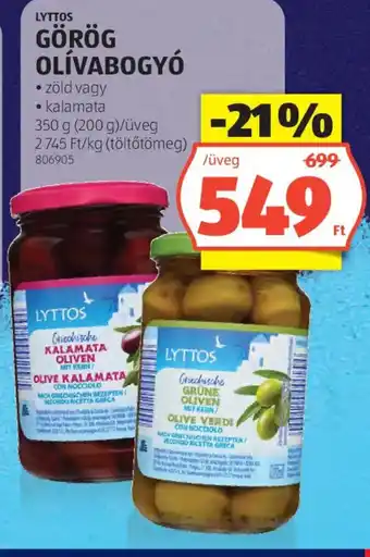 ALDI Lyttos Görög olívabogyó ajánlat