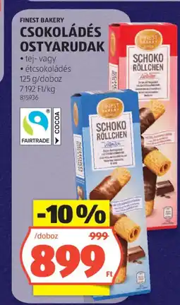 ALDI Finest Bakery Csokoládés ostyarudak ajánlat