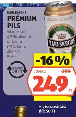 ALDI Karlskrone Prémium Pils ajánlat