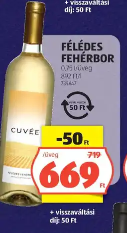 ALDI Félédes fehérbor ajánlat