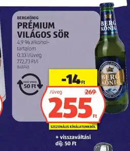 ALDI Bergkönig prémium világos sör ajánlat