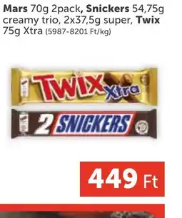 PRIVÁT Mars, Snickers, Twix csokoládé ajánlat