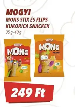 CBA Mogyi Mons Stix és Flips kukorica snackek ajánlat