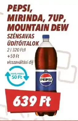 CBA Pepsi, Mirinda, 7UP, Mountain Dew szénsavas üdítőitalok ajánlat