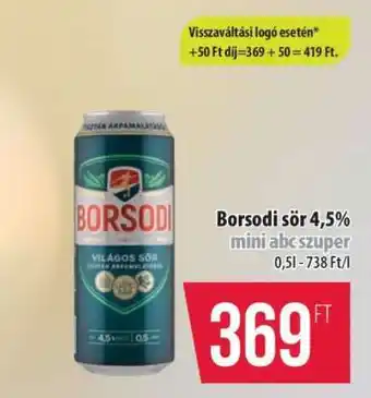Coop Borsodi sör 4,5% ajánlat