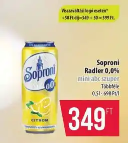 Coop Soproni Radler 0,0% Citrom ajánlat