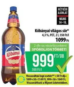 Coop KŐBÁNYAI Világos sör ajánlat