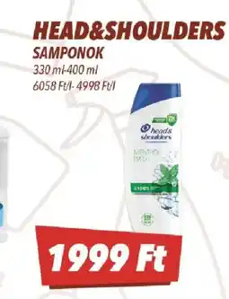 CBA HEAD&SHOULDERS SAMPONOK ajánlat