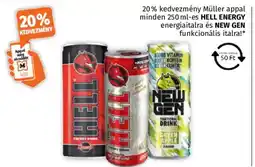 Müller Hell Energy és New Gen italok ajánlat