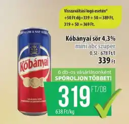 Coop Kőbányai sör 4,3% ajánlat