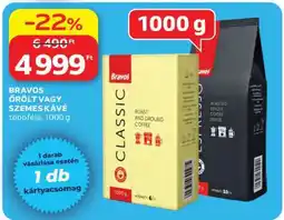 Auchan BRAVOS ŐRÖLT VAGY SZEMES KÁVÉ ajánlat