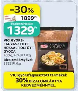 Auchan VICI GYORSFAGYASZTOTT HÚSSAL TÖLTÖTT GYOZA ajánlat