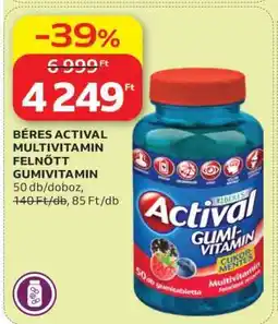 Auchan BÉRES ACTIVAL MULTIVITAMIN FELNŐTT GUMIVITAMIN ajánlat