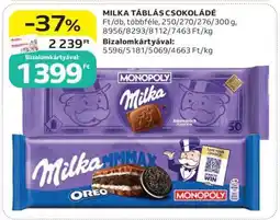 Auchan MILKA Táblás csokoládé ajánlat