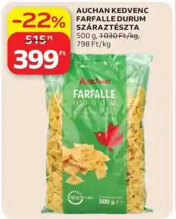 Auchan AUCHAN KEDVENC FARFALLE DURUM SZÁRAZTÉSZTA ajánlat