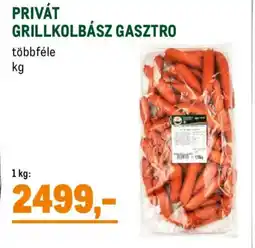 Metro Privát grillkolbász gasztro ajánlat