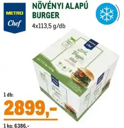 Metro Metro Chef növényi alapú burger ajánlat