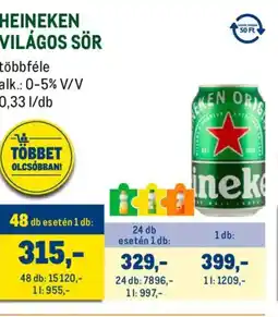 Metro Heineken világos sör ajánlat
