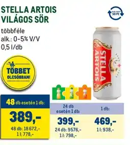 Metro Stella Artois világos sör ajánlat